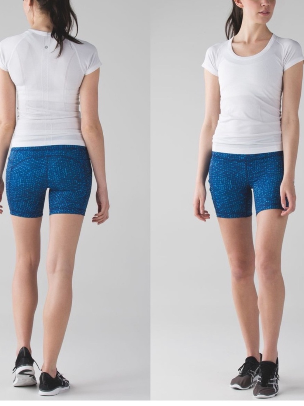 ·Lululemon· Speed Track Biker Shorts Size 6 in Blue Samba Snake